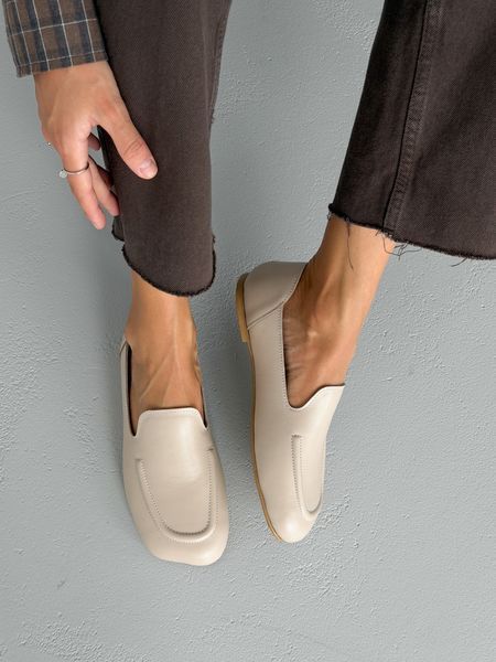Анатомічні лофери barefoot тм NikArt шкіряні бежеві gp-760-11632-41 фото
