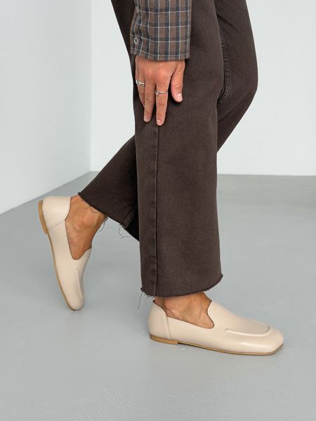 Анатомічні лофери barefoot тм NikArt шкіряні бежеві gp-760-11632-41 фото