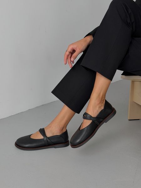 Лофери barefoot з анатомічно-розширеним мисом тм NikArt шкіряні чорні gp-1004-11656-40 фото