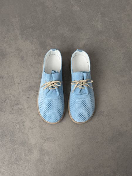 Жіночі мокасини barefoot замшеві блакитні gp-764-11596-35 фото