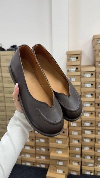 Анатомічні балетки barefoot шкіряні коричневі gp-995-11070-38 фото