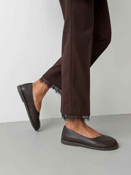 Анатомічні балетки barefoot шкіряні коричневі gp-995-11070-38 фото