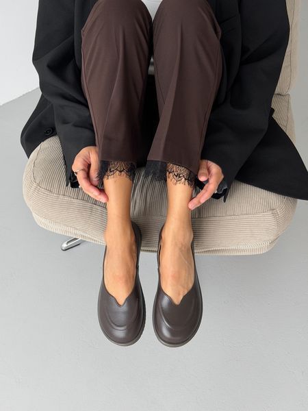 Анатомічні балетки barefoot шкіряні коричневі gp-995-11070-38 фото