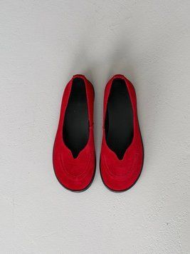 Анатомічні балетки barefoot замшеві червоні gp-995-11066-36 фото